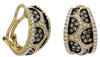 WIDE 2.72CT WHITE FANCY CHOCOLATE DIAMOND 14K YELLOW BLACK GOLD HANGING EARRINGS