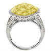 LARGE 3.94CT WHITE & FANCY YELLOW DIAMOND 18KT 2 TONE GOLD MULTI SHAPE FUN RING