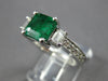 1.96CT DIAMOND 14KT WHITE GOLD 3D ROUND & SQUARE 3 STONE ENGAGEMENT RING #27854