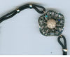 ESTATE 1.05CT WHITE & BLACK DIAMOND 14KT ROSE GOLD 3D FLOWER FUN LOVE BRACELET