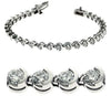 ESTATE 7.0CT DIAMOND 14KT WHITE GOLD 3D ROUND SEMI BEZEL PRONG TENNIS BRACELET