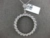 LARGE 2.88CT DIAMOND 14KT WHITE GOLD 3D MULTI LEAF FLOWER CIRCLE OF LIFE PENDANT