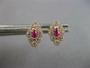 .65CT DIAMOND & AAA RUBY 14KT ROSE GOLD 3D MARQUISE & ROUND FLORAL STUD EARRINGS