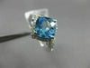 ESTATE 2.72CT DIAMOND & AAA BLUE TOPAZ 14KT WHITE GOLD INFINITY SQUARE FUN RING