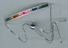 2.35CT DIAMOND & AAA MULTI COLOR SAPPHIRE 14KT WHITE GOLD 3 ROW RAINBOW BRACELET