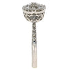 LARGE .66CT DIAMOND 18K WHITE GOLD 3D ROUND & BAGUETTE CIRCULAR FLOWER LOVE RING