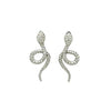ESTATE 1.05CT DIAMOND 18KT WHITE GOLD 3D SNAKE FUN HANGING EARRINGS