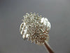 LARGE 1.52CT DIAMOND 14KT WHITE GOLD 3D ROUND & BAGUETTE CLUSTER FLORAL FUN RING
