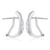 WIDE. 32CT DIAMOND 14KT WHITE GOLD 3D DOUBLE LEAF FUN CLIP ON HANGING EARRINGS