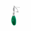 LARGE 40.06CT DIAMOND & AAA EMERALD 18KT WHITE GOLD PEAR SHAPE & ROUND EARRINGS