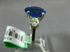 ESTATE 5.74CT DIAMOND & AAA CEYLON SAPPHIRE 14KT WHITE GOLD OVAL ENGAGEMENT RING