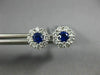 ESTATE .85CT DIAMOND & AAA SAPPHIRE 18K WHITE GOLD CLASSIC FLOWER STUD EARRINGS
