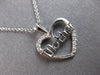 ESTATE .05CT DIAMOND 14KT WHITE GOLD 3D OPEN HEART MOTHER FUN FLOATING PENDANT