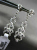 ESTATE LONG 1.13CT DIAMOND 14KT WHITE GOLD OPEN FILIGREE FLOWER HANGING EARRINGS