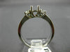 ESTATE .50CT DIAMOND 14K WHITE GOLD 3D 3 STONE SEMI MOUNT ENGAGEMENT RING #22405