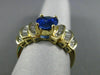 ESTATE 4.20CT DIAMOND & AAA SAPPHIRE 14KT YELLOW GOLD MULTI ROW ENGAGEMENT RING