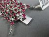 ESTATE LARGE 38.47CT DIAMOND & AAA RUBY 18K WHITE GOLD MULTI ROW TENNIS BRACELET