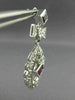 ESTATE LARGE 1.60CT DIAMOND & TOURMALINE 14KT WHITE GOLD FLOWER HANGING EARRINGS