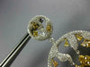 LARGE 12.15CT WHITE & FANCY YELLOW DIAMOND 18KT GOLD 3D GLOBE HANGING EARRINGS