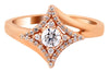 .40CT DIAMOND 18KT ROSE GOLD 3D SOLITAIRE GEOMETRICAL STAR CRISS CROSS FUN RING