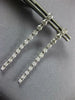 ESTATE 1.37CT DIAMOND 18K WHITE GOLD ROUND FLEXIBLE BAR JOURNEY HANGING EARRINGS