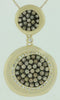 LARGE .86CT WHITE & MOCHA DIAMOND 14KT YELLOW GOLD DOUBLE CIRCULAR FUN PENDANT