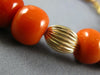 ESTATE LONG AAA CORAL 14KT YELLOW GOLD 3D MULTI BEAD LUCKY LOVE BRACELET #26991