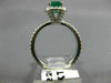 ESTATE 1.32CT DIAMOND & AAA EMERALD 14KT WHITE GOLD HALO ENGAGEMENT RING #22246
