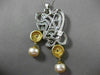 ANTIQUE MASSIVE 2.90CT DIAMOND & PEARL 18K TWO TONE GOLD FILIGREE PENDANT BROOCH