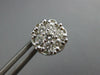 ESTATE LARGE .93CT DIAMOND 14KT WHITE GOLD 3D CLUSTER FLOWER STUD EARRINGS #3060