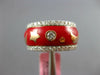 WIDE 1.38CT DIAMOND & RED ENAMEL 18K WHITE GOLD STAR & MOON ETERNITY ETOILE RING