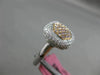 ESTATE WIDE .83CT DIAMOND 18K WHITE & ROSE GOLD 3D HEXAGON CLUSTER FILIGREE RING