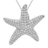 ESTATE LARGE 1.99CT DIAMOND 14KT WHITE GOLD LUCKY STARFISH FUN FLOATING PENDANT