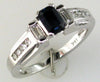 .97CT DIAMOND & AAA SAPPHIRE 14KT WHITE GOLD EMERALD CUT & ROUND ENGAGEMENT RING