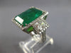 EXTRA LARGE 12.27CT DIAMOND & AAA EMERALD 18KT WHITE GOLD CUSHION & ROUND RING