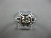 LARGE .54CT OLD MINE DIAMOND & AAA SAPPHIRE 18K WHITE GOLD ENGAGEMENT RING 27878