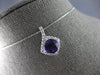 1.46CT DIAMOND & AAA AMETHYST 14KT WHITE GOLD CUSHION & ROUND FLOATING PENDANT