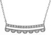 ESTATE .20CT DIAMOND 14K WHITE GOLD 3D DOUBLE BAR FILIGREE MILGRAIN FUN NECKLACE