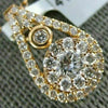 ESTATE .60CT DIAMOND 18K ROSE GOLD CLASSIC CLUSTER FLOWER TEAR DROP LOVE PENDANT