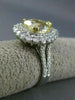 LARGE GIA 4.25CT WHITE & FANCY YELLOW DIAMOND 18KT TWO TONE GOLD ENGAGEMENT RING