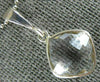 ESTATE AAA CRYSTAL 14KT WHITE GOLD 3D CLASSIC BEZEL CUSHION PENDANT