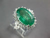 EXTRA LARGE 6.73CT DIAMOND & AAA EMERALD 14KT WHITE GOLD ENGAGEMENT RING #27282