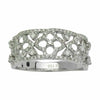 ESTATE WIDE .54CT DIAMOND 18KT WHITE GOLD FLOWER 4 LEAF CLOVER ANNIVERSARY RING