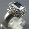 1.66CT DIAMOND & AAA SAPPHIRE 14KT WHITE GOLD EMERALD CUT & ROUND BEZEL FUN RING