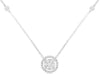 .33CT DIAMOND 14KT WHITE GOLD 3D ROUND CLUSTER FLOWER HALO BY THE YARD NECKLACE