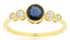 .77CT DIAMOND & AAA SAPPHIRE 14KT YELLOW GOLD 3D ROUND FILIGREE ENGAGEMENT RING