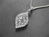 .58CT DIAMOND 18KT WHITE GOLD 3D ROUND INVISIBLE TEAR DROP LEAF FLOATING PENDANT