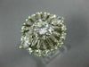 ESTATE EXTRA LARGE 2.46CT DIAMOND PLATINUM 3D MULTI SHAPE FLOWER ENGAGEMENT RING