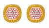1.79CT PINK & FANCY YELLOW DIAMOND 18KT YELLOW & ROSE GOLD CLIP ON STUD EARRINGS