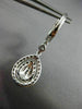 ESTATE 1.02CT DIAMOND 14KT WHITE GOLD 3D TEAR DROP HALO HUGGIE HANGING EARRINGS